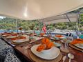 QUEEN OF MAKRI Custom Sailing Yacht 40m - alfresco dining area QUEEN OF MAKRI Custom Sailing Yacht 40m - alfresco dining area