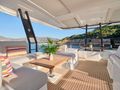 ALENA Fountaine Pajot Power 67 - flybridge seating and dining area ALENA Fountaine Pajot Power 67 - flybridge seating and dining area