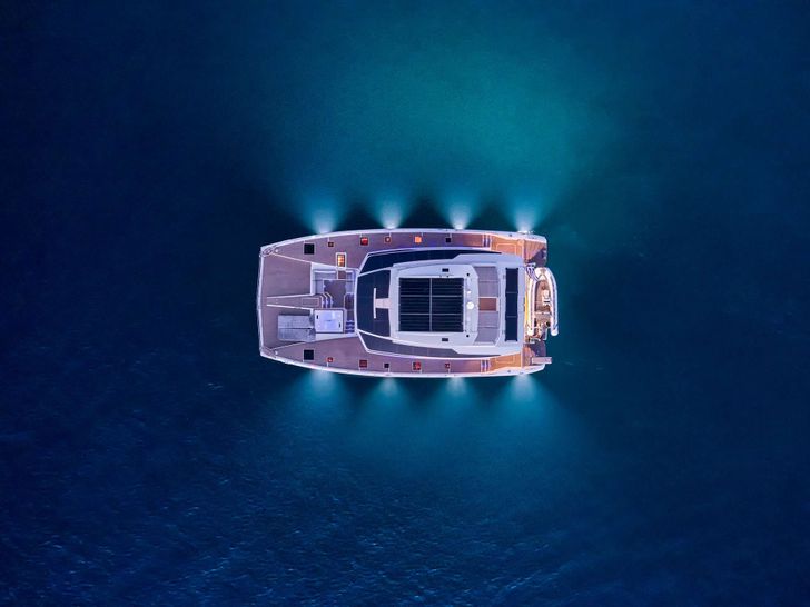Arial view with underwater lights