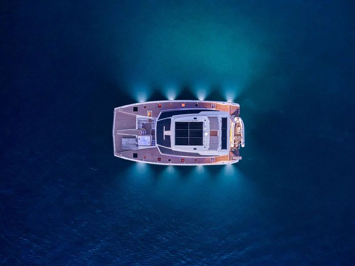 ALENA Fountaine Pajot Power 67 - top aerial shot ALENA Fountaine Pajot Power 67 - top aerial shot