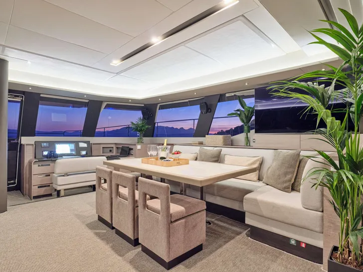ALENA Fountaine Pajot Power 67 - indoor dining area ALENA Fountaine Pajot Power 67 - indoor dining area