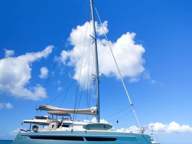 BEYOND Fountaine Pajot Aura 51 - anchored BEYOND Fountaine Pajot Aura 51 - anchored