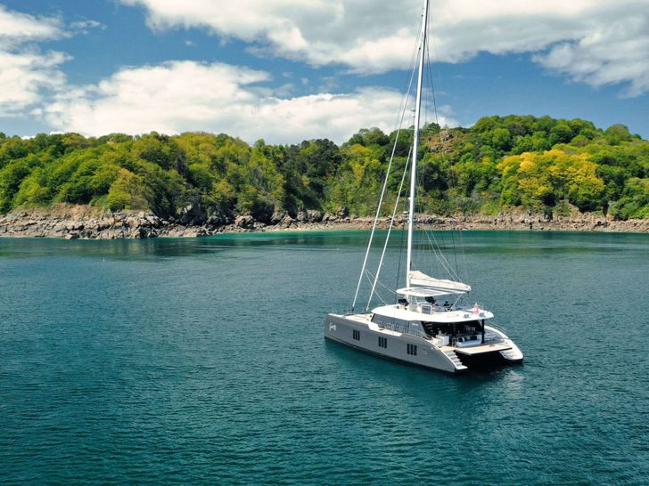 GINETTE - Sunreef 70,panoramic aerial shot with waterline