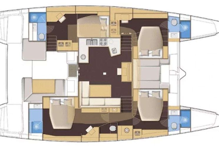 Layout for ECLIPSE - Lagoon 52, catamaran yacht layout