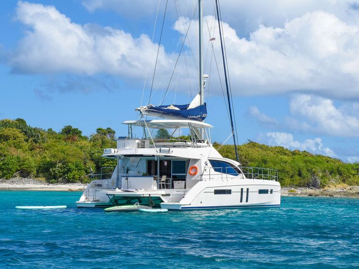 LEEWAY - Leopard 58,stern view with waterline