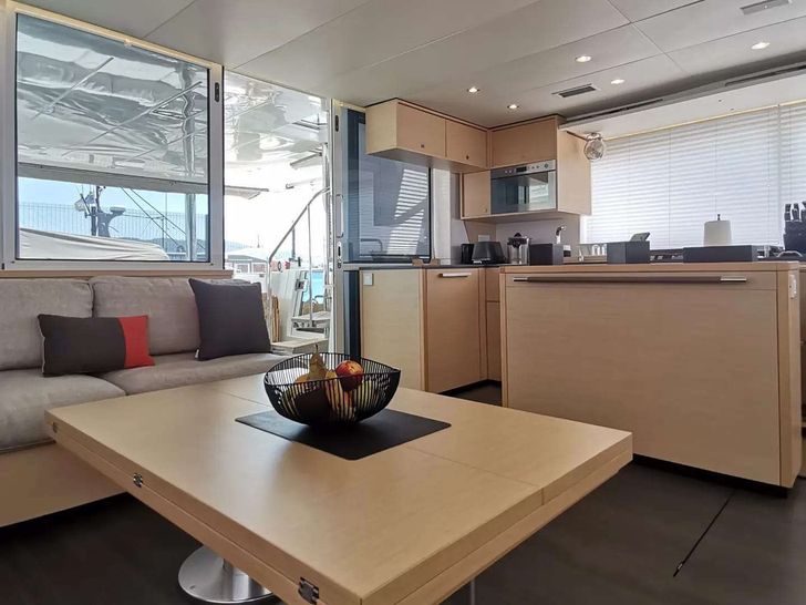 ISLAS CHAFARINAS - Lagoon 560,saloon and galley ISLAS CHAFARINAS - Lagoon 560,saloon and galley