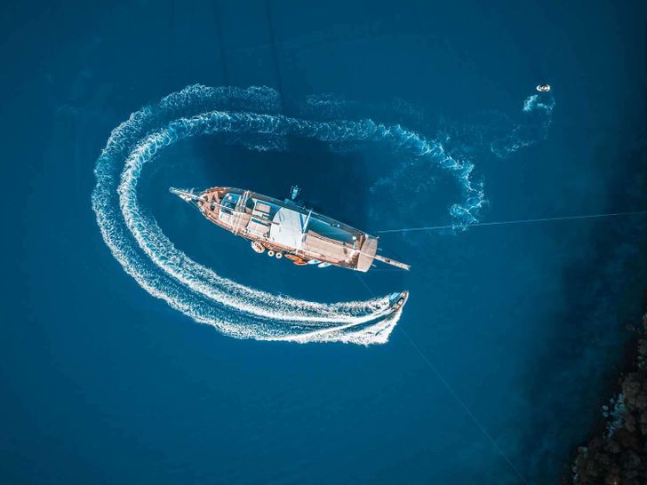 NEVRA QUEEN Bodrum Shipyards 40m - drone shot NEVRA QUEEN Bodrum Shipyards 40m - drone shot