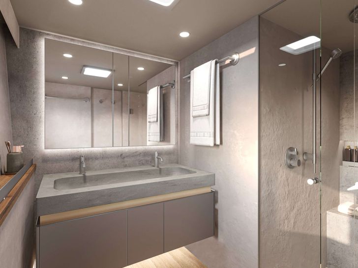 VIVA LA VIDA Sunreef 80 Crewed Catamaran Master Bathroom VIVA LA VIDA Sunreef 80 Crewed Catamaran Master Bathroom