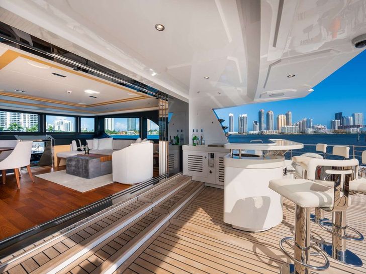 SANTOSH Majesty Yachts Gulf Craft 108 Sky Lounge al Fresco Living SANTOSH Majesty Yachts Gulf Craft 108 Sky Lounge al Fresco Living