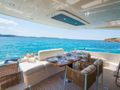 ANTAMAR II Riva Dolcevita 70 - aft deck dining area ANTAMAR II Riva Dolcevita 70 - aft deck dining area