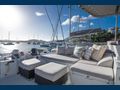 Large flybridge with plenty of seating and 360 degree views