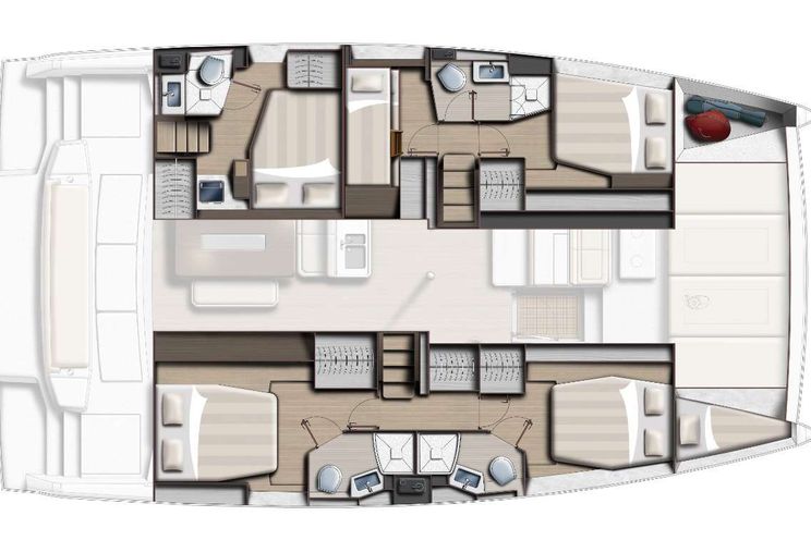 Layout for PLATINIUM - Bali 4.6, catamaran yacht layout