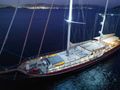 LA BELLA VITA Custom Gulet 47m - aerial shot at night LA BELLA VITA Custom Gulet 47m - aerial shot at night