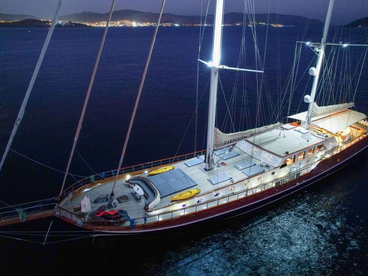 LA BELLA VITA Custom Gulet 47m - aerial shot at night LA BELLA VITA Custom Gulet 47m - aerial shot at night