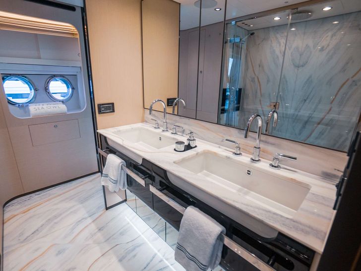 SEA OWL Azimut Grande 27m Crewed Motor Yacht Master Bathroom SEA OWL Azimut Grande 27m Crewed Motor Yacht Master Bathroom
