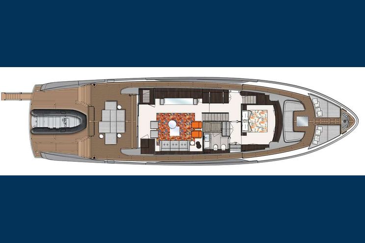 Layout for LUAR - San Lorenzo SX88, yacht layout upper deck
