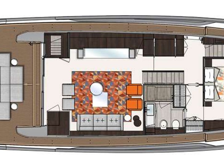 LUAR - San Lorenzo SX88,yacht layout upper deck LUAR - San Lorenzo SX88,yacht layout upper deck