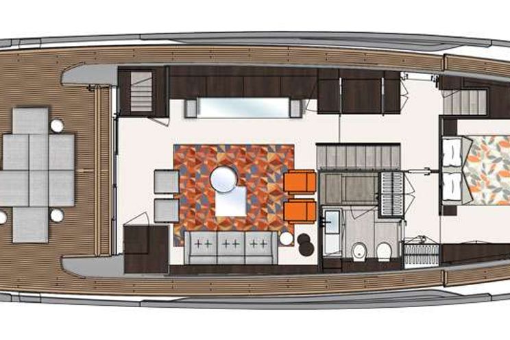 Layout for LUAR - yacht layout upper deck