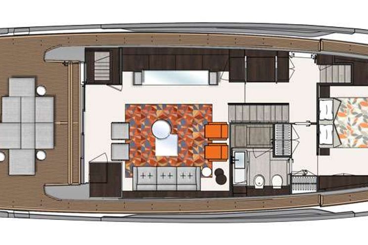 Layout for LUAR - San Lorenzo SX88, yacht layout upper deck