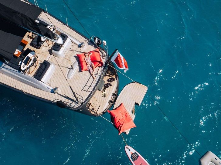 FREE AT LAST - Marina 94 ft.,aerial stern view FREE AT LAST - Marina 94 ft.,aerial stern view