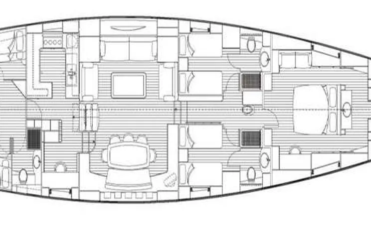 Layout for FREE AT LAST - sailing yacht layout