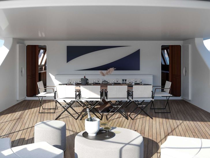 ALMYRA II - Perini Navi 164,aft alfresco dining area