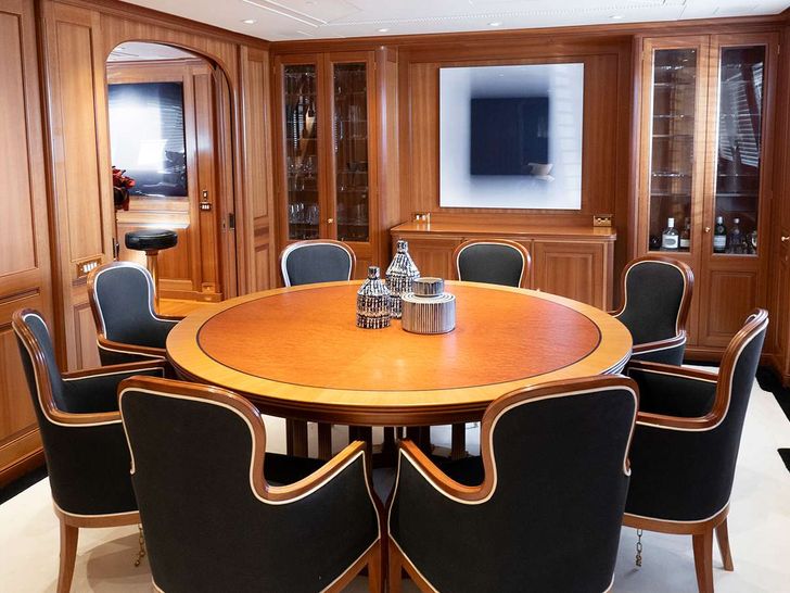 ALMYRA II - Perini Navi 164,indoor dining area ALMYRA II - Perini Navi 164,indoor dining area
