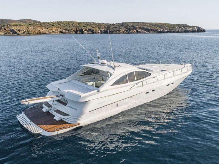 LAKOUPETI - Pershing 16 m,aerial stern view LAKOUPETI - Pershing 16 m,aerial stern view