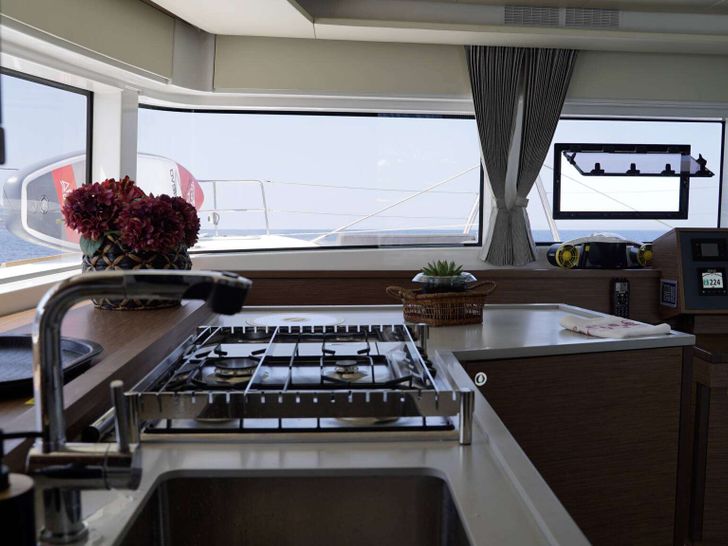 BLUE VELVET Lagoon 52 - galley close up view BLUE VELVET Lagoon 52 - galley close up view