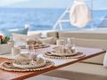 ELLY Fountaine Pajot Power 67 - alfresco dining set up ELLY Fountaine Pajot Power 67 - alfresco dining set up