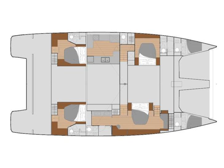 ELLY Fountaine Pajot Power 67 - layout ELLY Fountaine Pajot Power 67 - layout