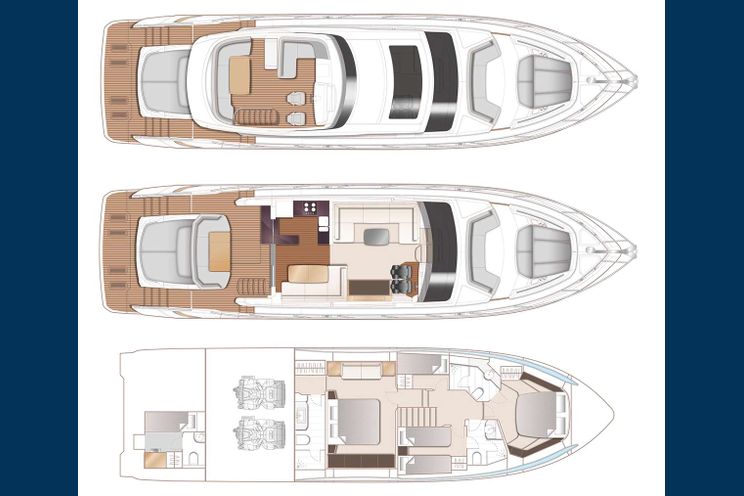 Layout for CHAMELEON 3 - Princess S66, boat layout