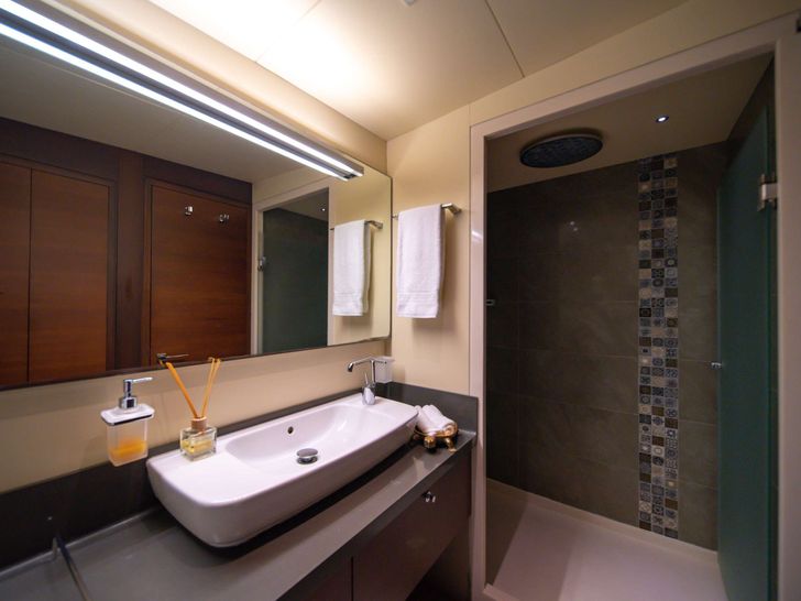 DOUBLE EAGLE 40m Custom Gulet Master Bathroom DOUBLE EAGLE 40m Custom Gulet Master Bathroom