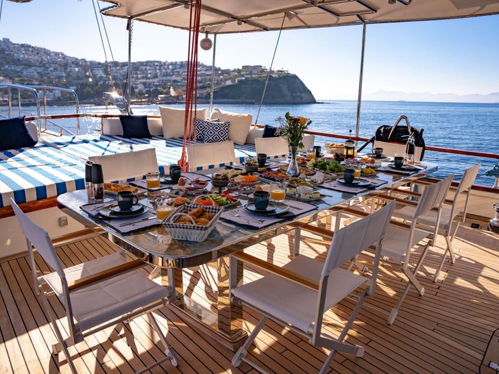 DOUBLE EAGLE 40m Custom Gulet Dining Area 2 DOUBLE EAGLE 40m Custom Gulet Dining Area 2
