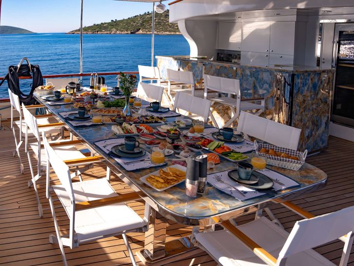 DOUBLE EAGLE 40m Custom Gulet Dining Area DOUBLE EAGLE 40m Custom Gulet Dining Area