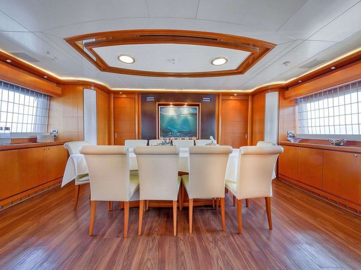 ARIELA 40m CRN Ancona Motor Yacht Dining Area ARIELA 40m CRN Ancona Motor Yacht Dining Area