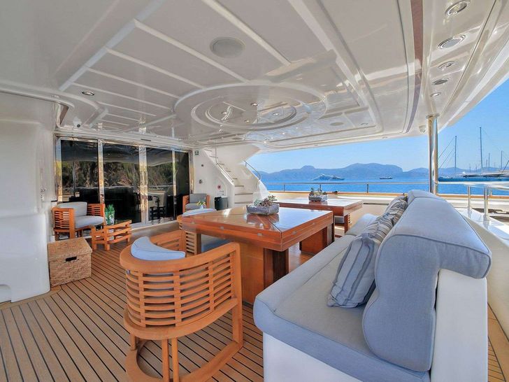 ARIELA 40m CRN Ancona Motor Yacht Seating Upper Deck