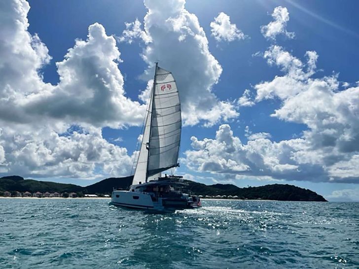 JIOIA 3 - Fountaine Pajot 47,whole boat,main profile JIOIA 3 - Fountaine Pajot 47,whole boat,main profile