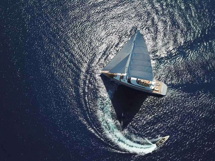 ALL ABOUT U 2 Ada Yacht 50m - aerial shot ALL ABOUT U 2 Ada Yacht 50m - aerial shot