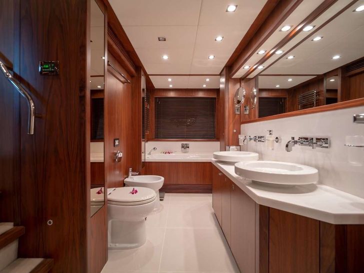 ABOUT TIME Sunseeker 40m Crewed Motor Yacht Master Bathroom ABOUT TIME Sunseeker 40m Crewed Motor Yacht Master Bathroom