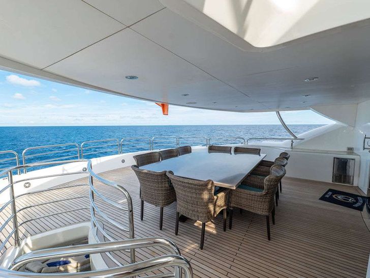 ABOUT TIME Sunseeker 40m Crewed Motor Yacht Al fresco Dining ABOUT TIME Sunseeker 40m Crewed Motor Yacht Al fresco Dining
