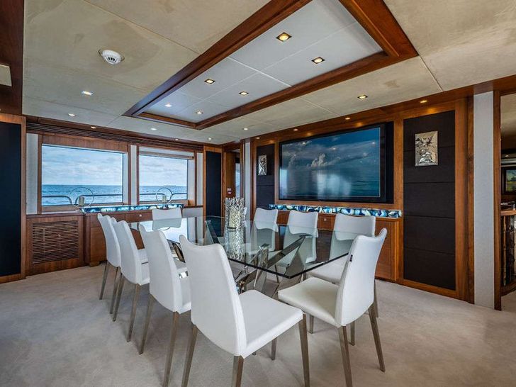 ABOUT TIME Sunseeker 40m Crewed Motor Yacht Dining ABOUT TIME Sunseeker 40m Crewed Motor Yacht Dining