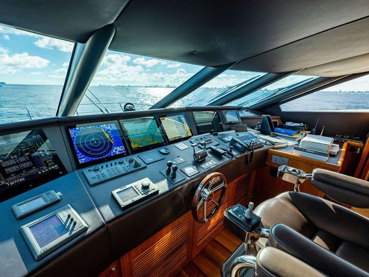 ABOUT TIME Sunseeker 40m Crewed Motor Yacht Cockpit