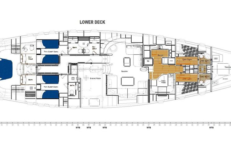 Layout for IRELANDA - Alloy Yachts 140 ft, yacht layout