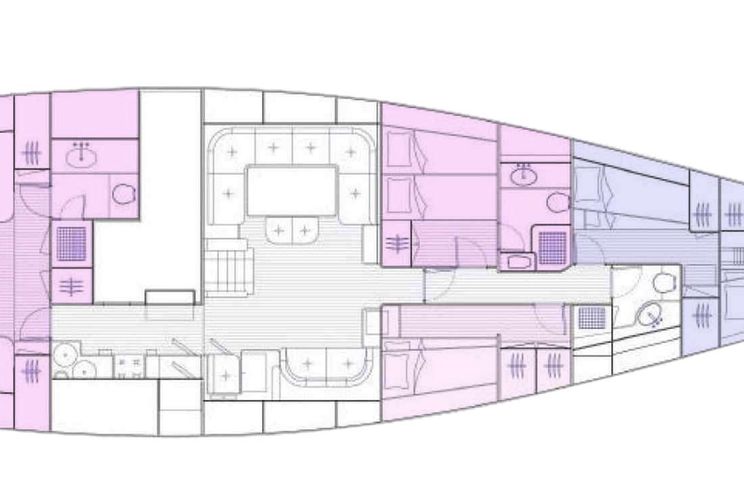 Layout for LA VIDELLE - Felci Yachts 70 ft., sailing yacht layout