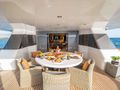 MOBIUS Cantieri di Pisa Akhir 125 - aft deck alfresco dining area MOBIUS Cantieri di Pisa Akhir 125 - aft deck alfresco dining area
