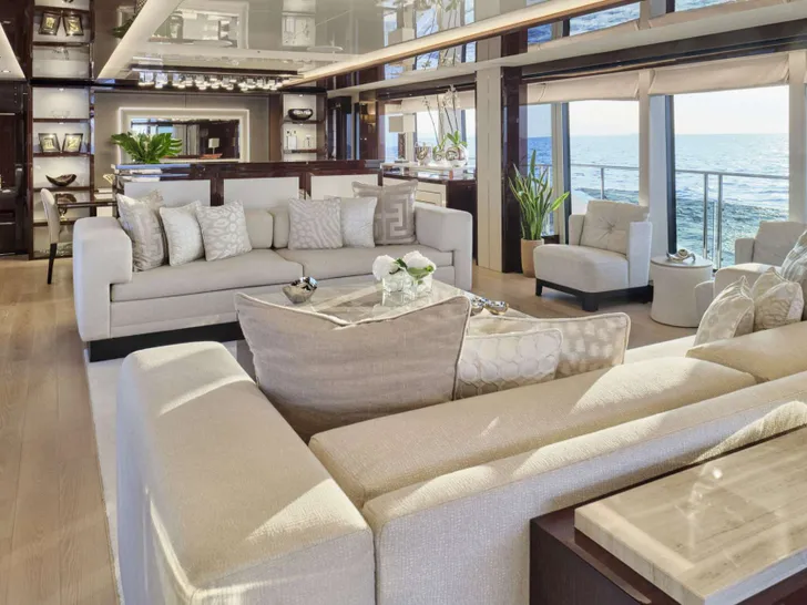 AQUA LIBRA Sunseeker 131 - main saloon lounge AQUA LIBRA Sunseeker 131 - main saloon lounge