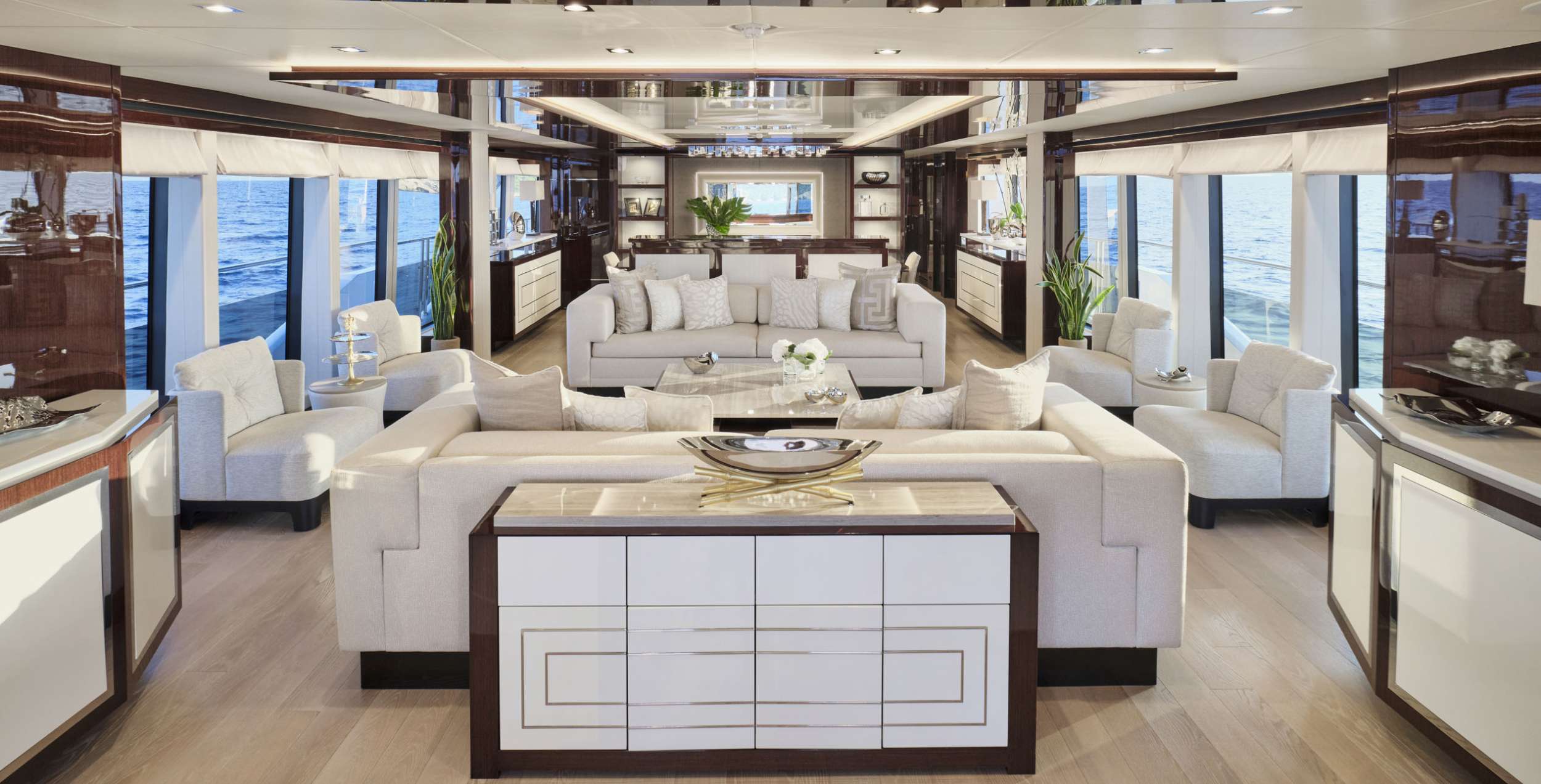 AQUA LIBRA Sunseeker 131 - main saloon lounge other view