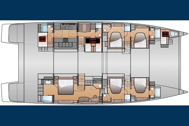Layout for AD ASTRA 80 Fountaine Pajot Catamaran Layout