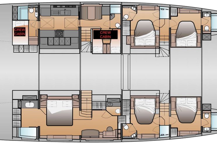 Layout for AD ASTRA 80 Fountaine Pajot Catamaran Layout